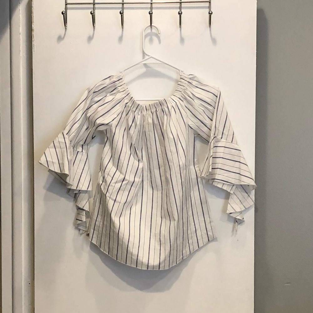 Off the shoulder striped top